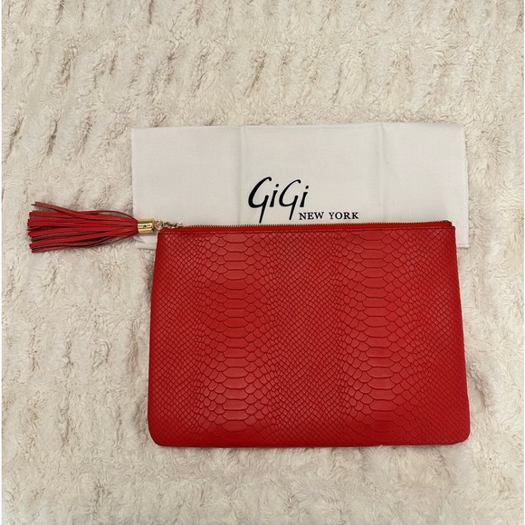 Gigi New York Python Embossed Leather Zip Clutch - Picture 8 of 10